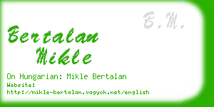 bertalan mikle business card